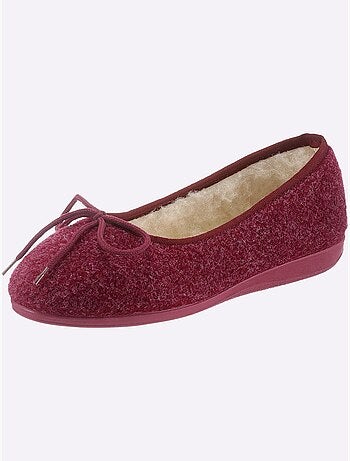 Chaussons en feutre avec nœud décoratif et semelle en caoutchouc - Taille standard - Witt