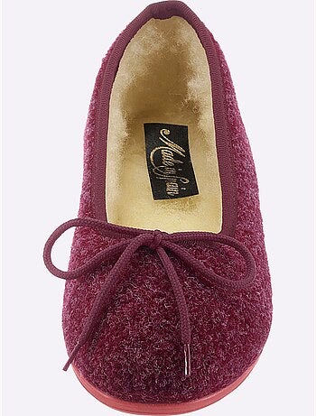 Chaussons en feutre avec nœud décoratif et semelle en caoutchouc - Taille standard - Witt