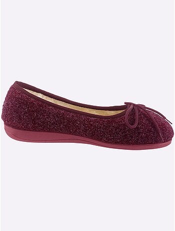 Chaussons en feutre avec nœud décoratif et semelle en caoutchouc - Taille standard - Witt