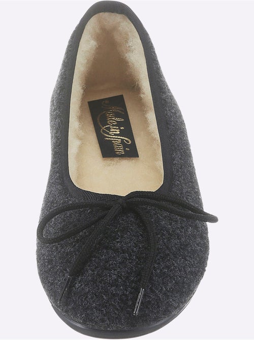 Chaussons en feutre avec nœud décoratif et semelle en caoutchouc - Taille standard - Witt - Kiabi