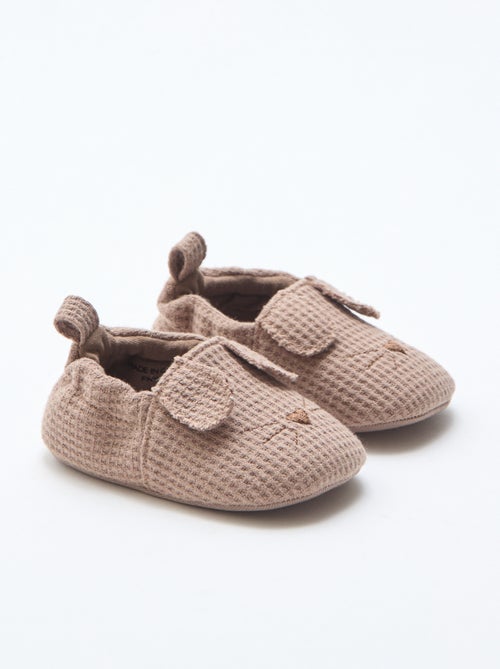 Chaussons en gaze de coton + oreilles animaux - Kiabi
