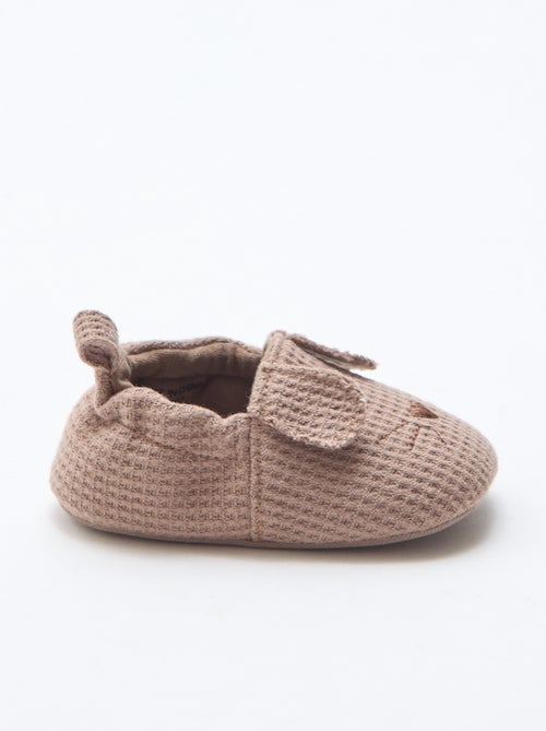 Chaussons en gaze de coton + oreilles animaux - Kiabi
