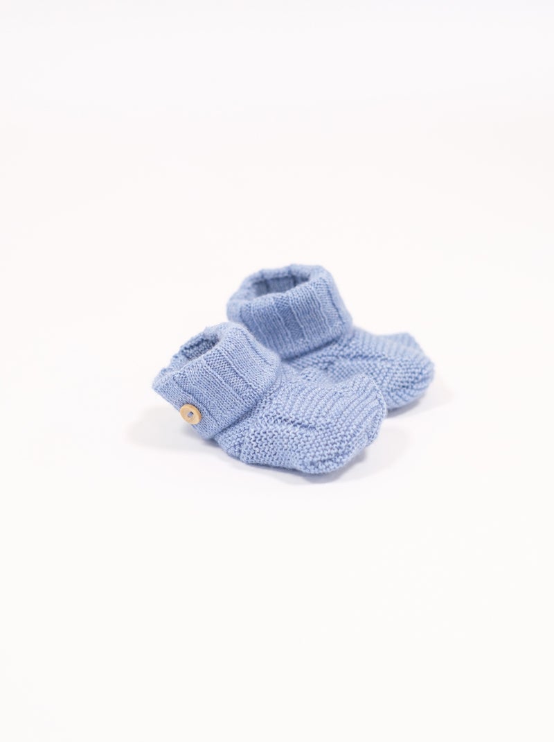 Chaussons en laine mélangée - RETRO Bleu clair - Kiabi