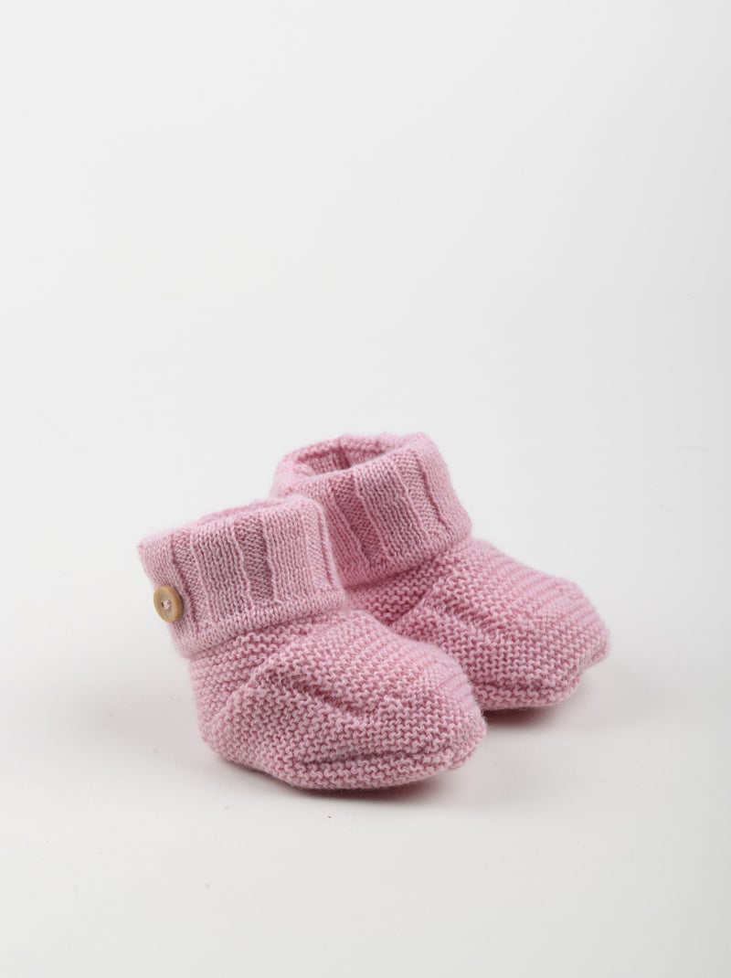 Chaussons en laine mélangée - RETRO Rose clair - Kiabi