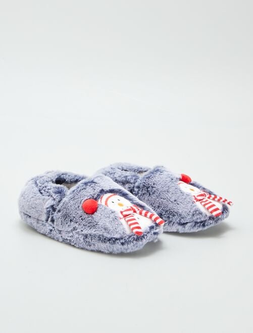 Chaussons en maille peluche 'bonhomme de neige' - Kiabi