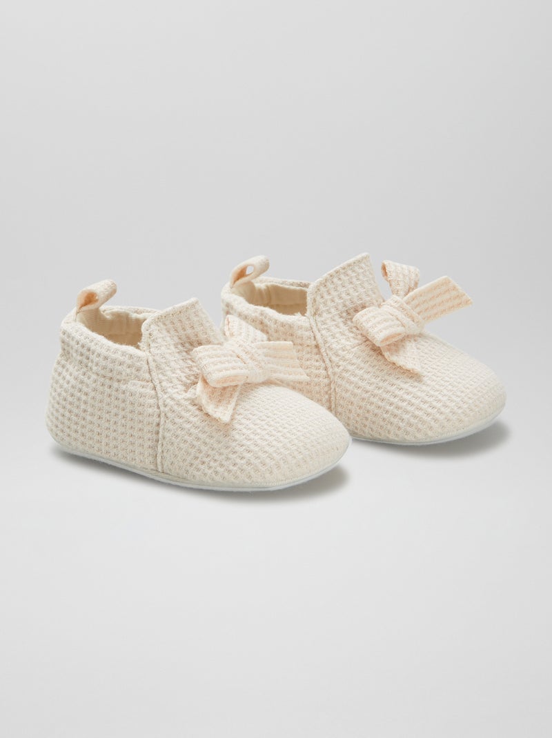 Chaussons en nid d'abeilles Beige - Kiabi