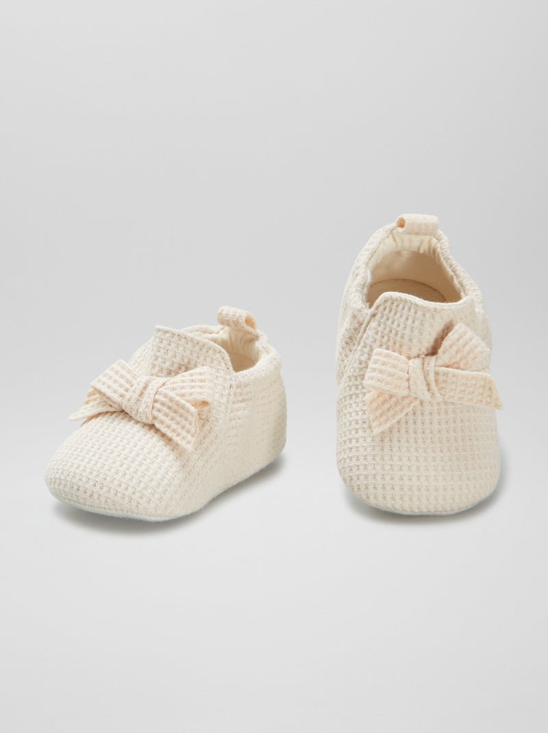 Chaussons en nid d'abeilles Beige - Kiabi