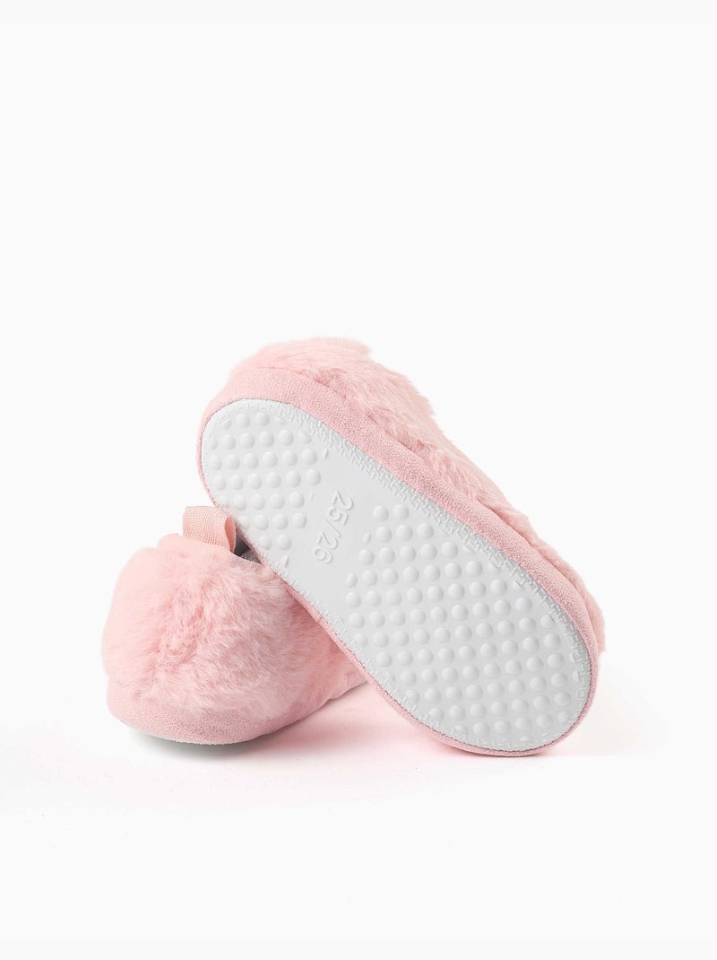 Chaussons en peluche avec broderie stitch Rose clair - Kiabi