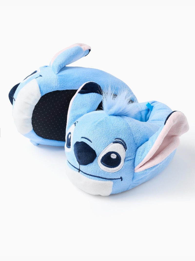 Chaussons en Peluche avec Oreilles en 3D Lilo et Stitch Bleu clair - Kiabi