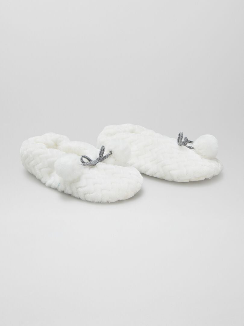 Chaussons en polaire Blanc - Kiabi