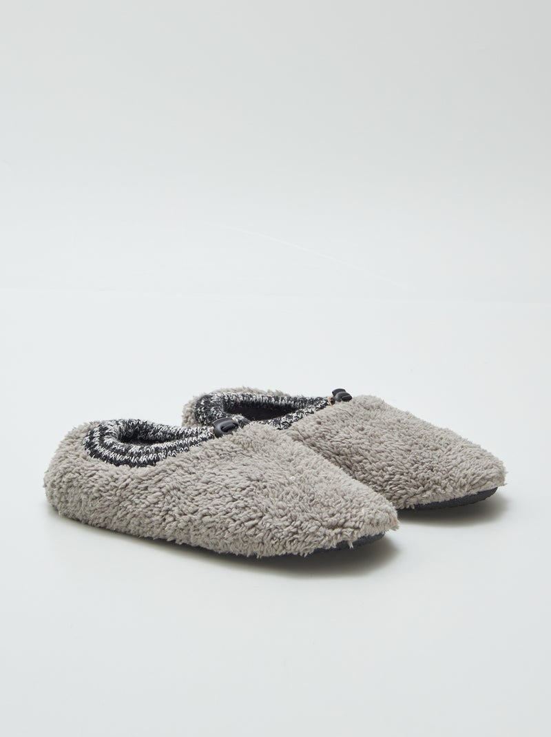 Chaussons en polaire Gris - Kiabi