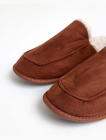 Chaussons en sherpa marron ADMAS pour homme