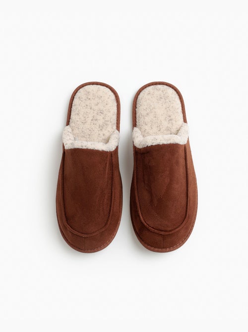 Chaussons en sherpa marron ADMAS pour homme - Kiabi