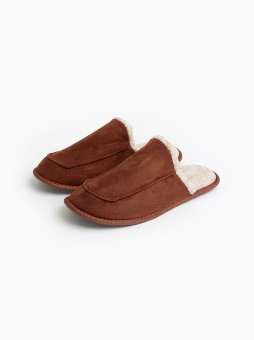 Chaussons en sherpa marron ADMAS pour homme - Kiabi