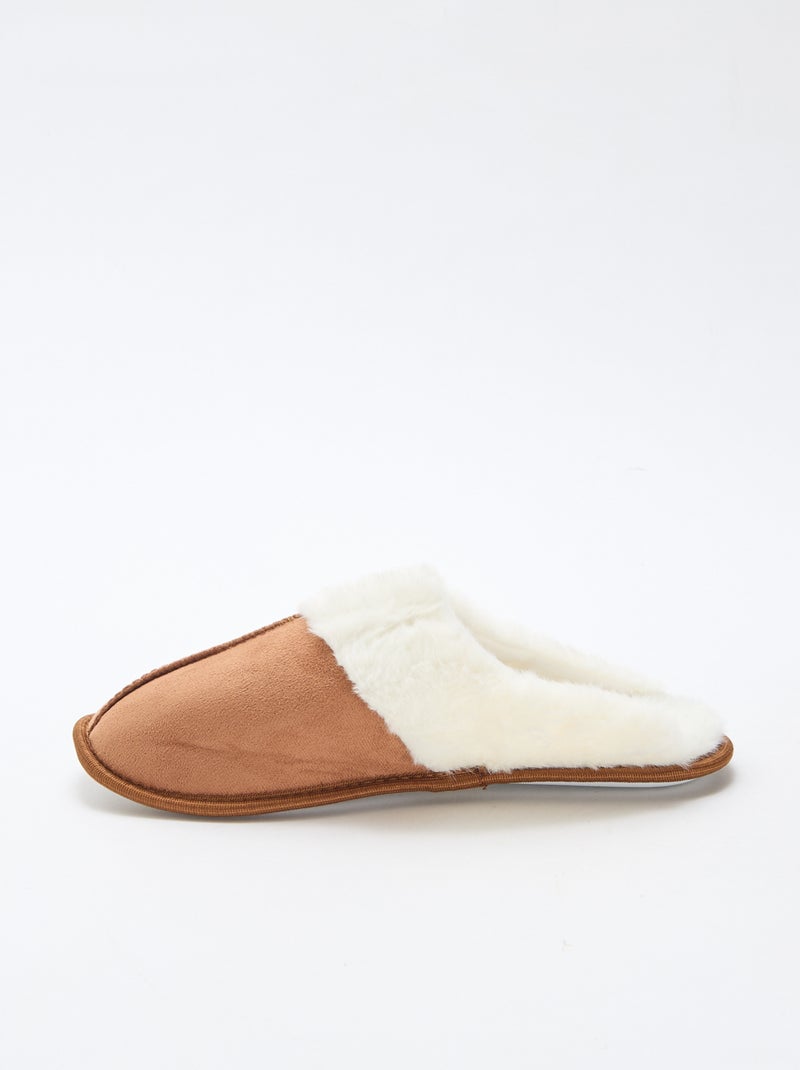 Chaussons Mules En Fausse Fourrure Grise | Yours Clothing