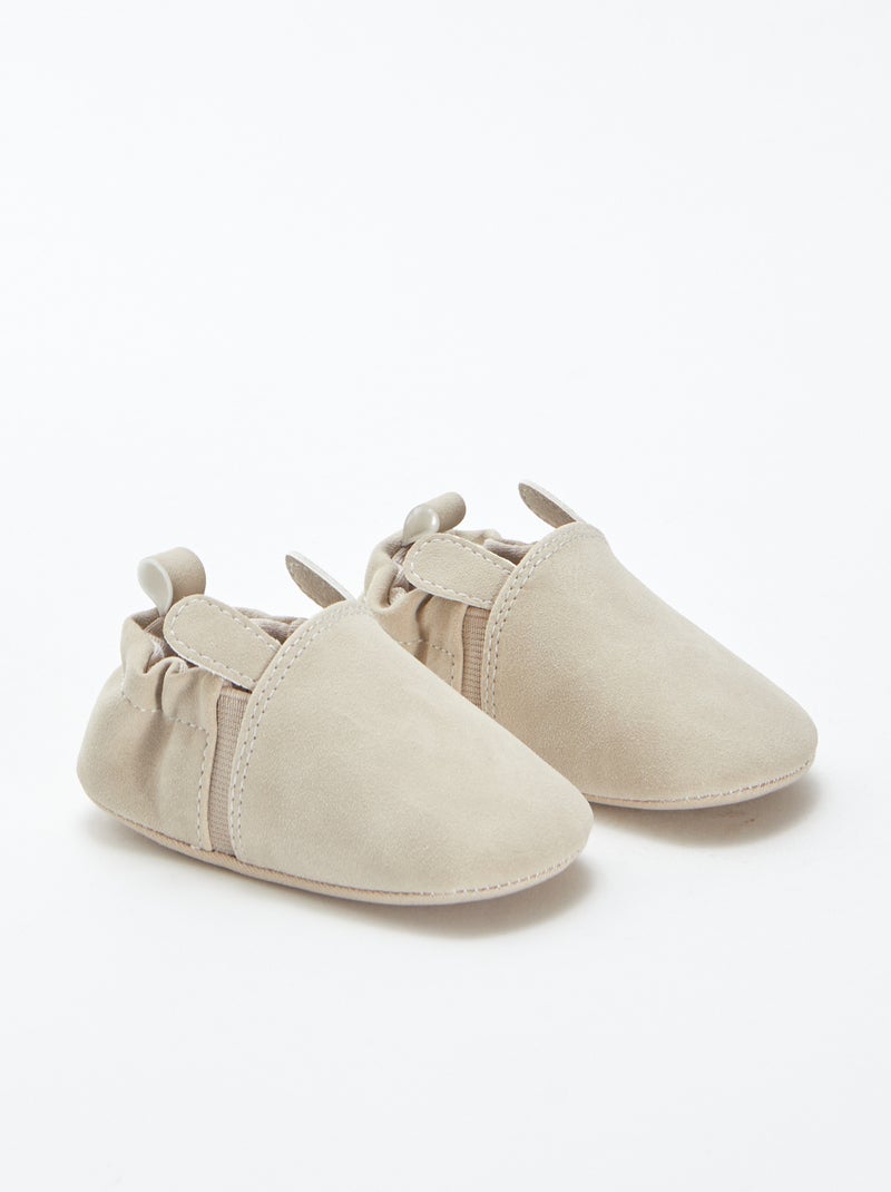 Chaussons en suédine avec oreilles en relief Beige - Kiabi