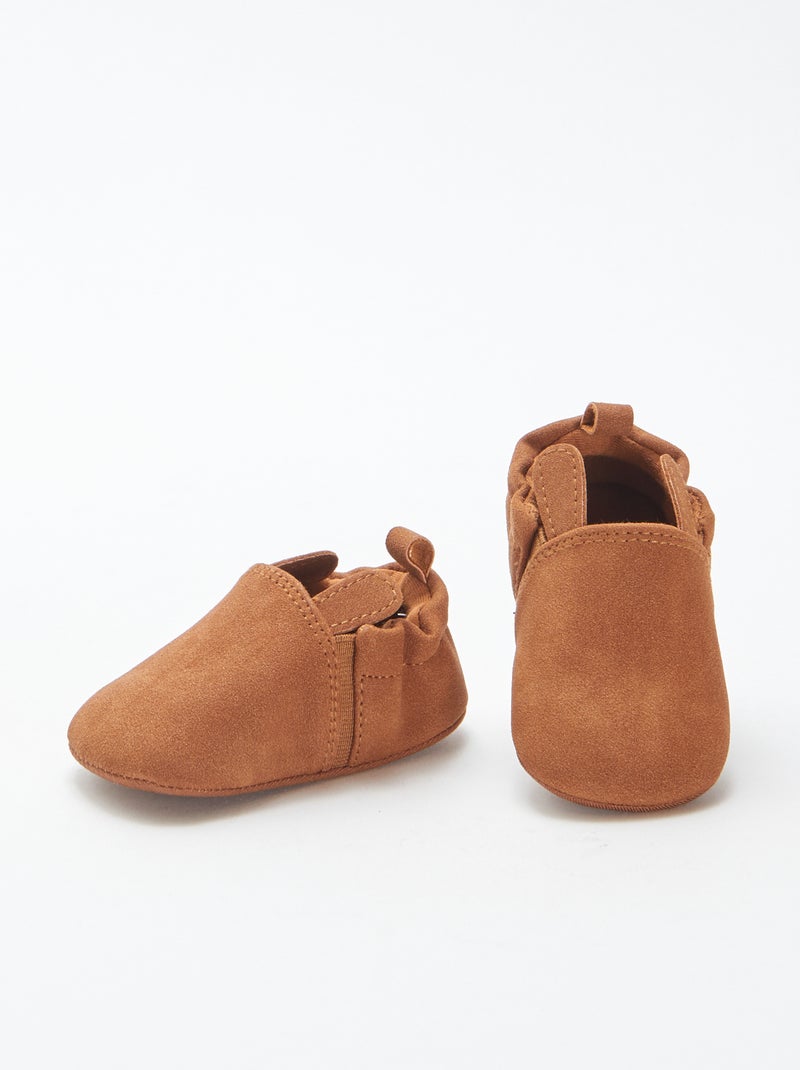 Chaussons en suédine avec oreilles en relief Marron - Kiabi