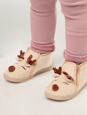 Chaussons en suédine ludique Noël