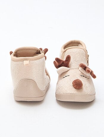 Chaussons en suédine ludique Noël