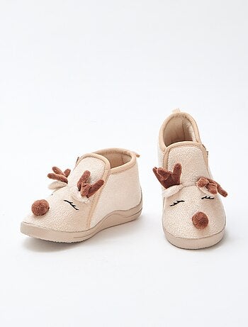 Chaussons en suédine ludique Noël
