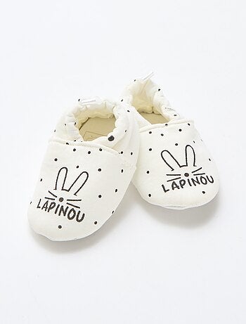 Chaussons en tissu imprimé animal