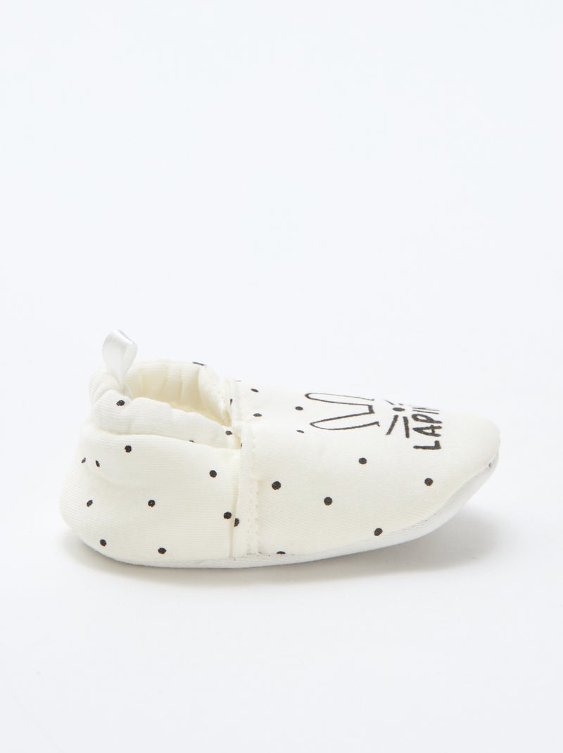 Chaussons en tissu imprimé animal Blanc - Kiabi