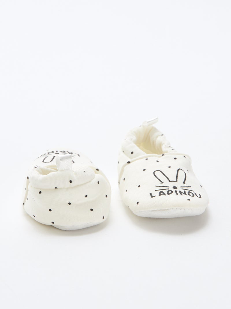 Chaussons en tissu imprimé animal Blanc - Kiabi