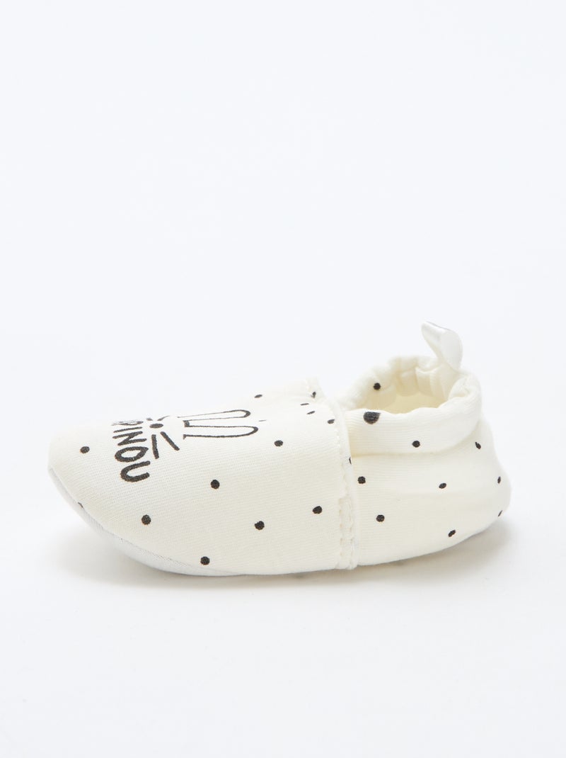 Chaussons en tissu imprimé animal Blanc - Kiabi