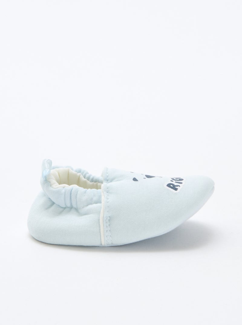 Chaussons en tissu imprimé animal Bleu - Kiabi