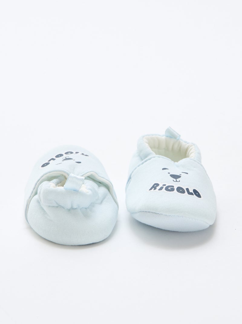 Chaussons en tissu imprimé animal Bleu - Kiabi