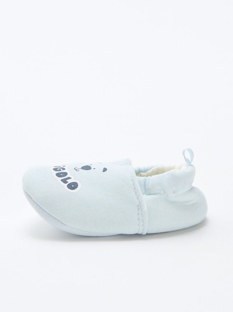 Chaussons en tissu imprimé animal Bleu - Kiabi