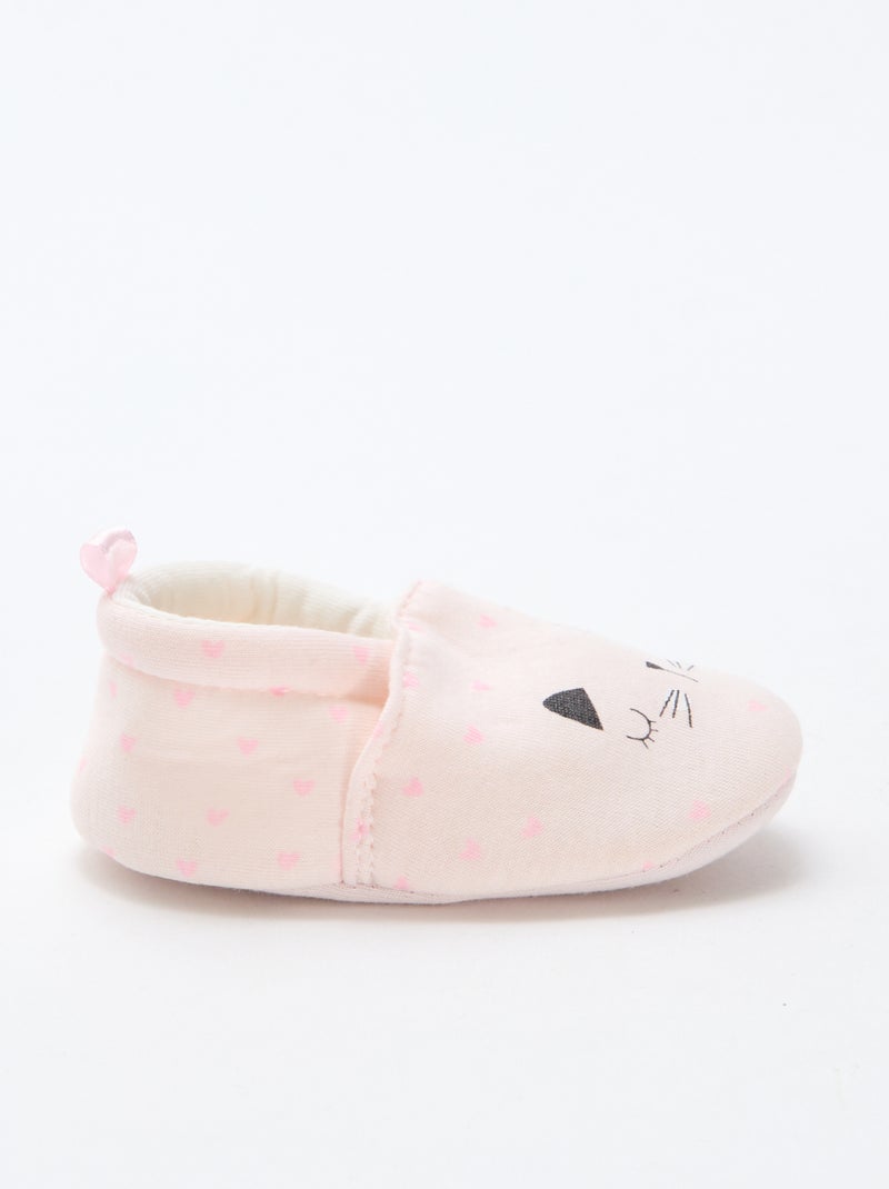 Chaussons en tissu imprimé animal Rose - Kiabi