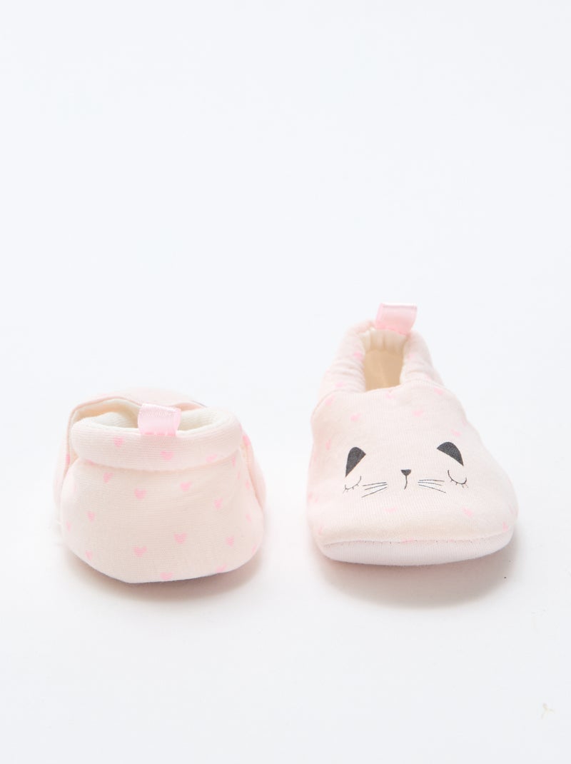 Chaussons en tissu imprimé animal Rose - Kiabi