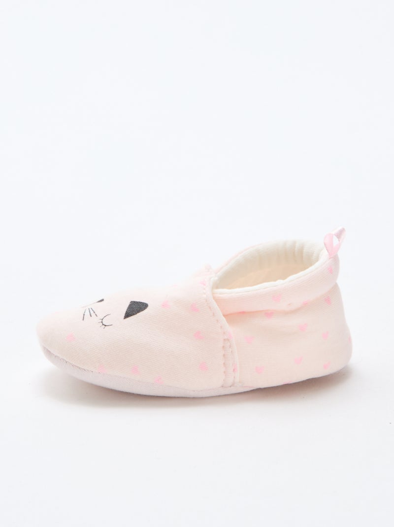 Chaussons en tissu imprimé animal Rose - Kiabi
