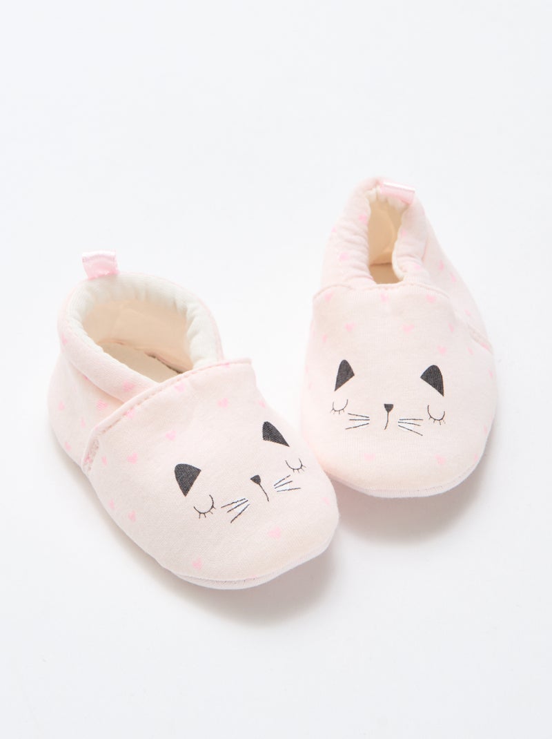 Chaussons en tissu imprimé animal Rose - Kiabi