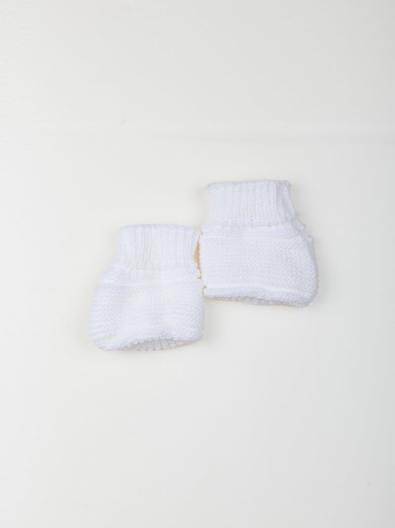 Chaussons en tricot Blanc - Kiabi
