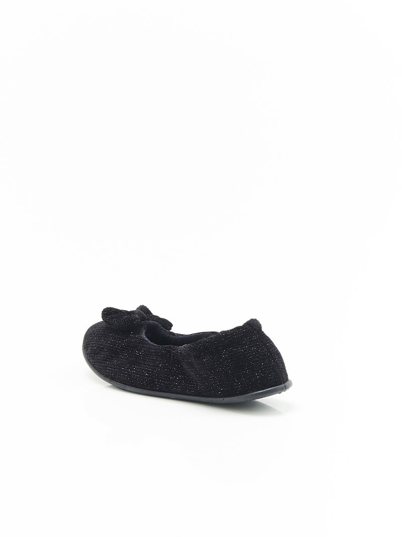 Chaussons en velours - Damart Noir - Kiabi