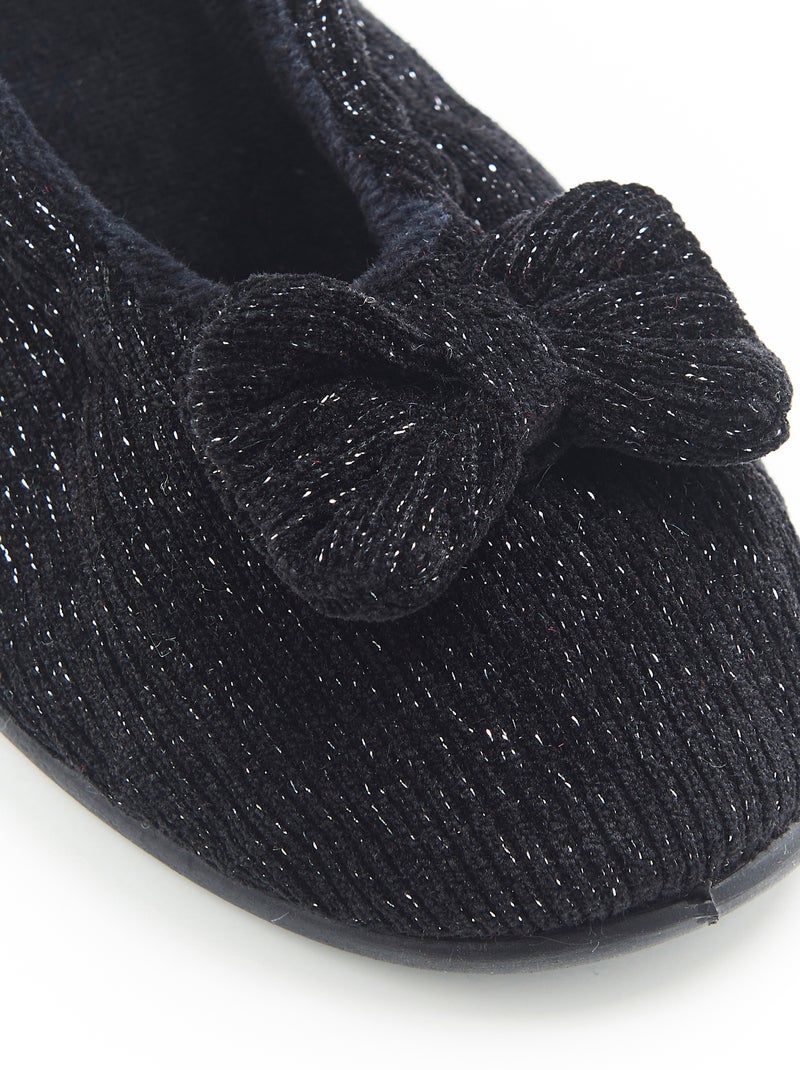 Chaussons en velours - Damart Noir - Kiabi