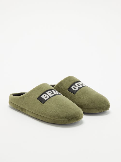 Chaussons en velours à message - Kiabi