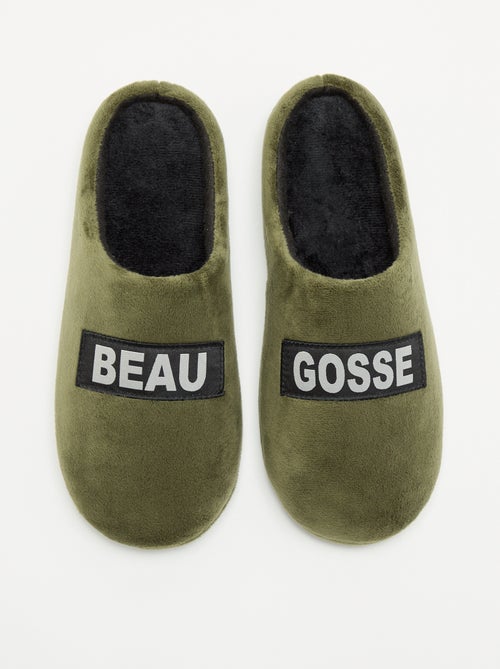 Chaussons en velours à message - Kiabi