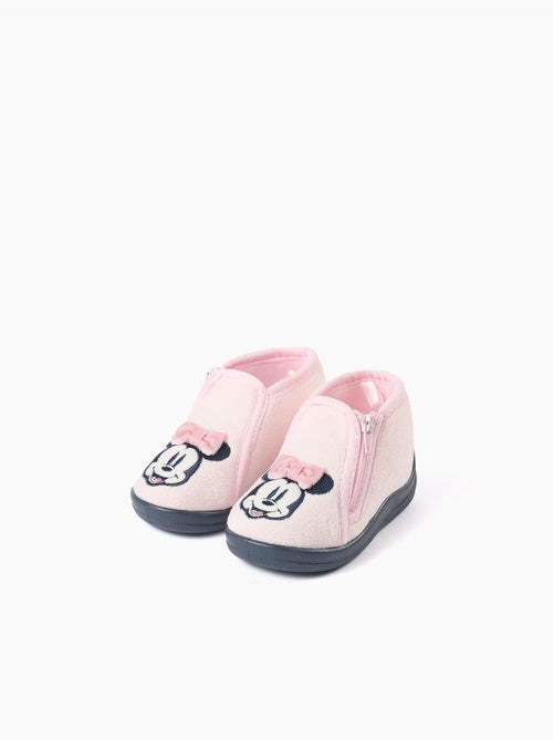 Chaussons en velours avec broderie Minnie - Kiabi
