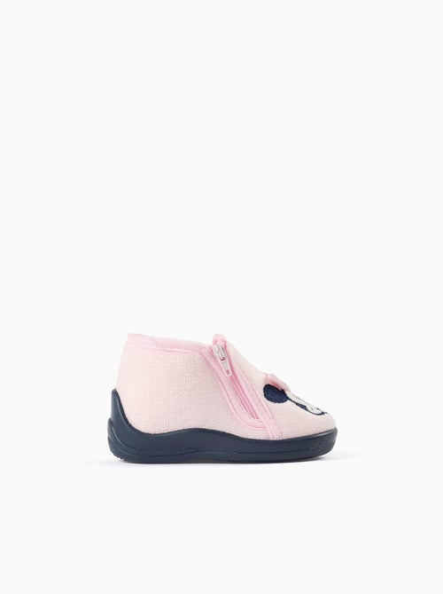 Chaussons en velours avec broderie Minnie - Kiabi