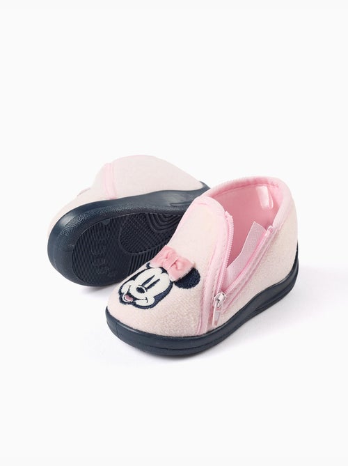 Chaussons en velours avec broderie Minnie - Kiabi