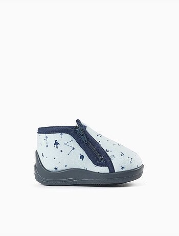 Chaussons en velours avec motif espace