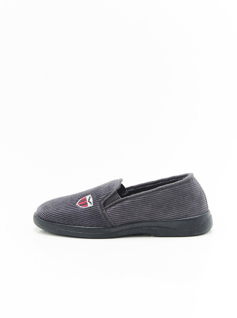 Chaussons en velours côtelé - Damart Gris - Kiabi