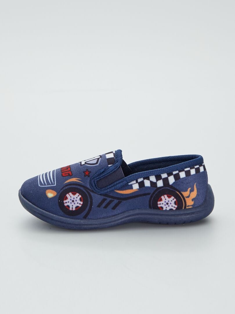 Chaussons en velours esprit 'automobile' Bleu - Kiabi