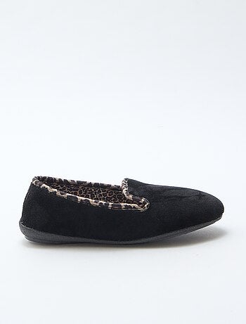 Chaussons en velours intérieur léopard