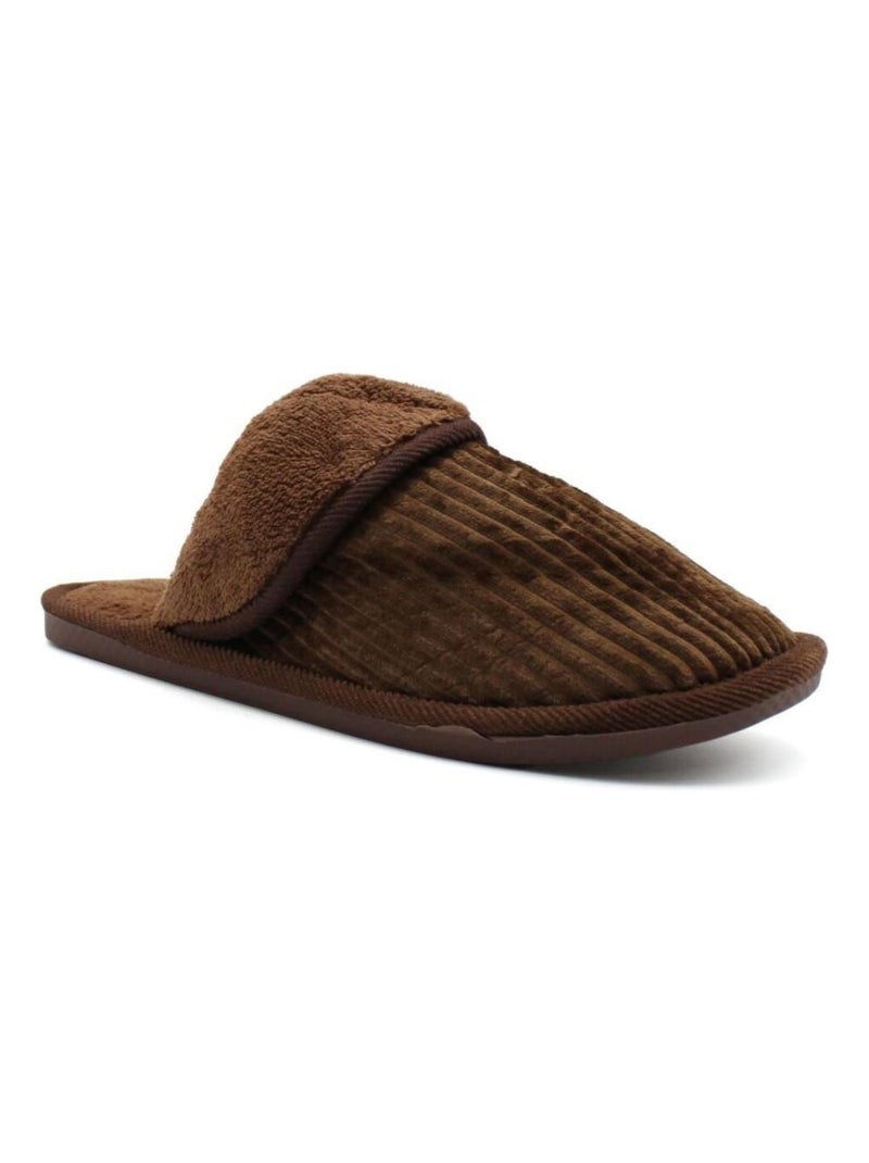Chaussons en velours Kebello Marron - Kiabi