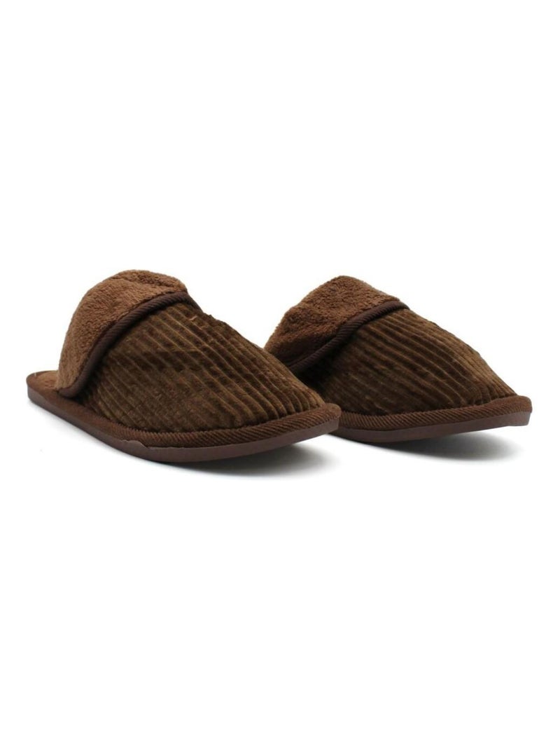 Chaussons en velours Kebello Marron - Kiabi