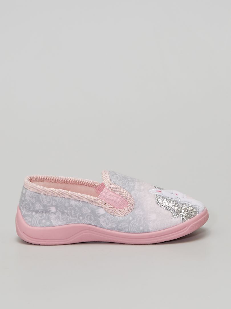 Chaussons en velours licorne rose Kiabi 10.00